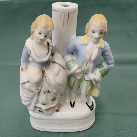 Occupied Japan Figurine 18th Century Couple Lamp Base Hand Painted 1945-1952 VTG - Picture 14 of 14